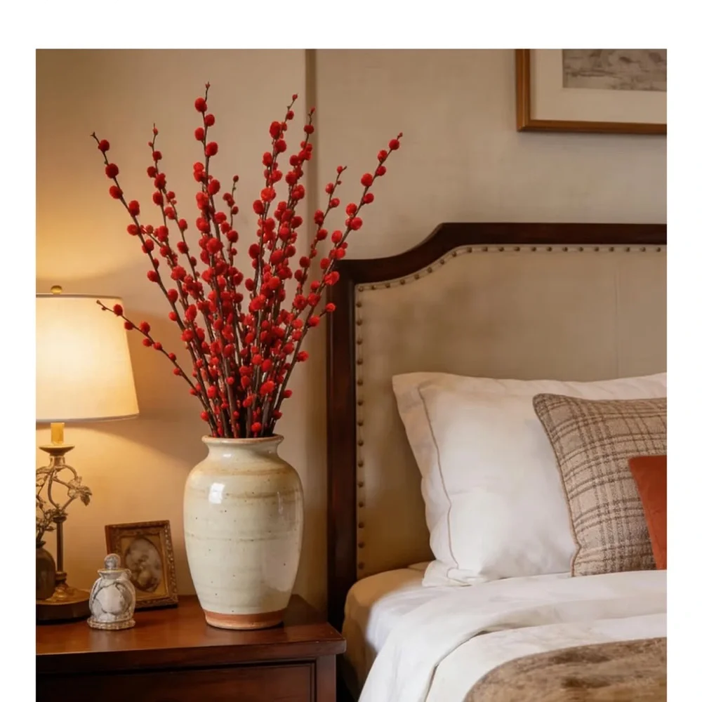 Red Willow Stems 100% Real Floral Plant Home Holiday Decor 16” Length (60pc)